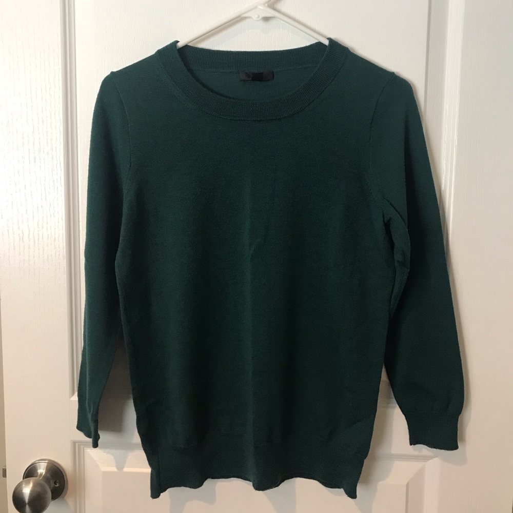 Green 3/4 Length Sleeve J. Crew Sweater